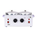WAOYPGZ Portable Double Pot Waxing Kit with White Warmer - Adjustable Temperature