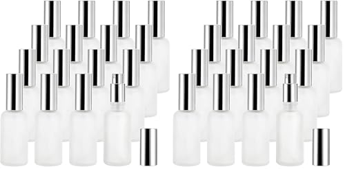 16 Pack 50ml Frosted Glass Spray Bottles with Fine Mist Nozzle - Refillable Essential Oil & Perfume Atomizers