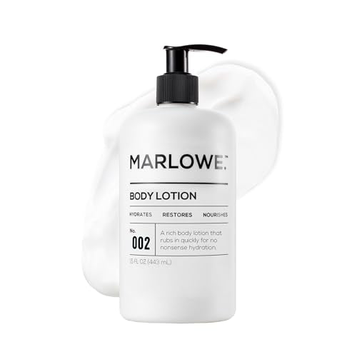 Marlowe Men's Body Lotion - Daily Moisturizer for Dry Skin, 15 oz Pump