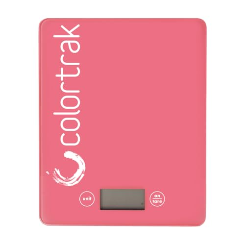 Colortrak Digital Scale, Tempered Glass Scale for Measuring Fits Most Color Trays and Stations, Measures Quantities in lb, oz, ml, g, kg, Sleek 8" x 6.5" Design