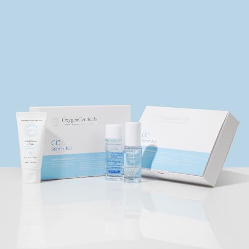 OxygenCeuticals CC Starter Kit ? Skin Balancing Toner 30ml + Couperose Fluid 15ml + Couperose Cream 30ml, Redness-Relief & Sensitive Skin Soothing Skincare Set