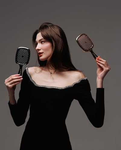 Paddle Hair Brush for Detangling & Blow-Drying - Black