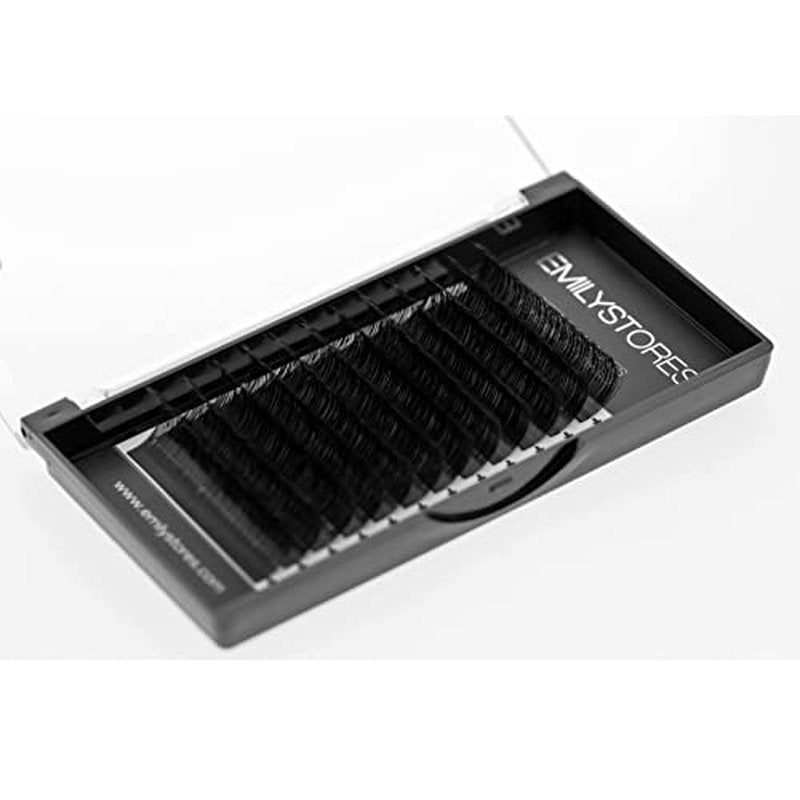 Eyelash Extensions 0.25mm Thickness C Curl 14mm Length For Lash Extensions Volume Individual Semi-Dull Black Eyelashes(0.25,C,14mm)