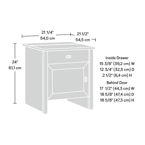 Sauder Homeplus Robot Vacuum Storage Side Table - Low Profile, Soft White