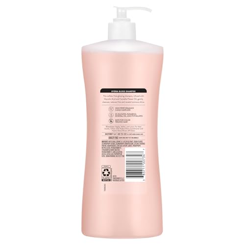 Suave Hydra Gloss Sulfate Free Shampoo with Glycolic Acid & Camellia Flower Oil for Hydrated, Smooth, Glossy Shine, 4 Count, 28 FL OZ