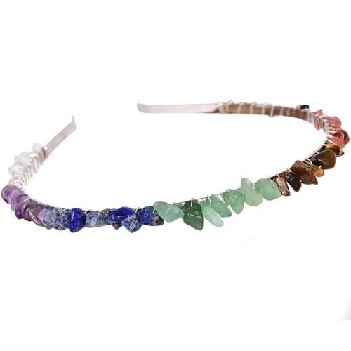 7 Chakra Crystal Headband - Handmade Boho Tiaras for Weddings & Parties