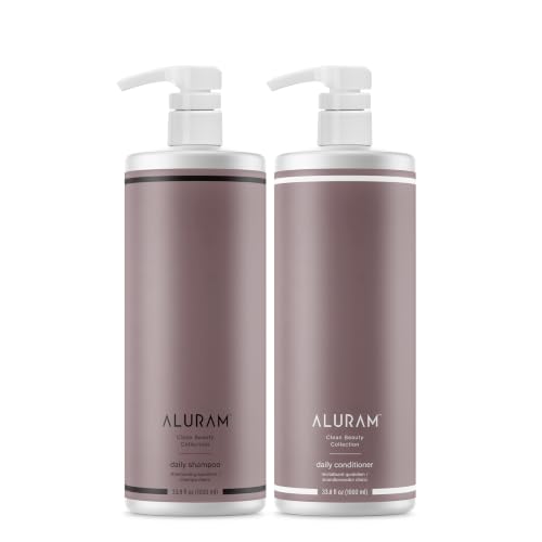 ALURAM Coconut Water Daily Shampoo & Conditioner Set (33.8 fl oz each, Pack of 2) - Silicone Free