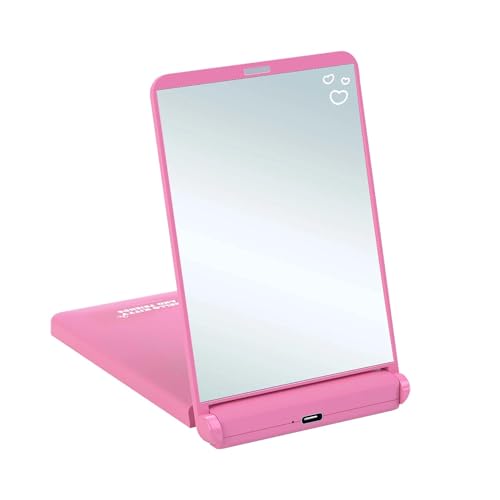 Impressions Vanity Hello Kitty and Friends Core Touchup 2.0 LED Compact Mirror for Purse, Trifold Lighted Travel Makeup Mirror with 2X Magnification, Adjustable Brightness, and Touch Control (Pink)