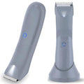 Electric Bikini Trimmer for Women - 2 in 1 Electric Lady Pubic Hair Groomer Painless Hair Removal Razor Body Shaver(Silver Gray)