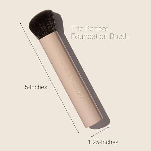 No Makeup Makeup Foundation Brush - Soft Slanted Kabuki for Liquid, Cream & Powder