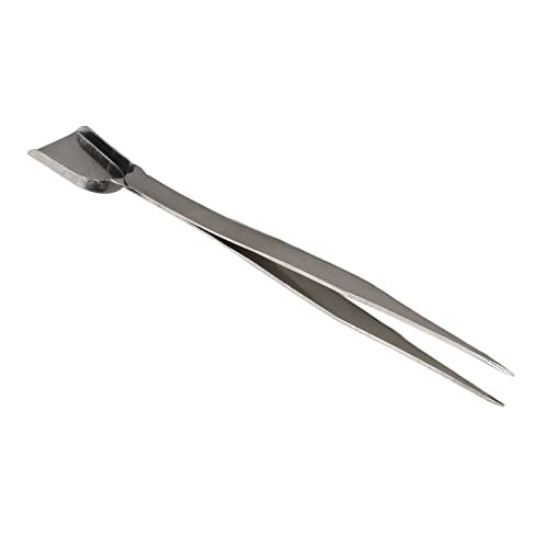 Pwshymi Jewelry Shovel End Tweezer,Bead Scoop Pickup Tool Jewelry Tweezers Long Handle Portable Handy Scoop Tweezer Prevent Slip for Stones Scoop Away