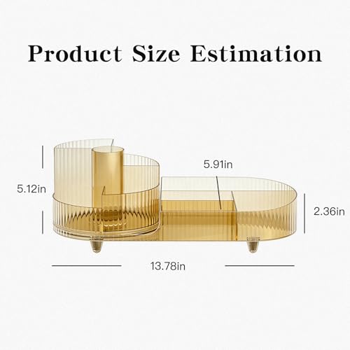 Rotating Makeup Organizer Desktop Cosmetic Storage Box 360¡Æ Rotation Beauty Organizer Rack Transparent Gold