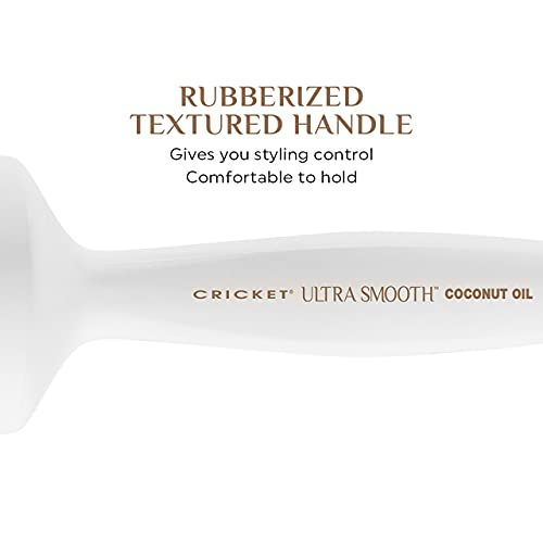 Cricket Ultra Smooth Coconut Thermal Hair Brush ? 2¡± Ceramic Barrel, Coconut Oil and Keratin-Infused, Anti-Static Heat-Resistant Bristles, Textured Handle for Styling All Hair Types