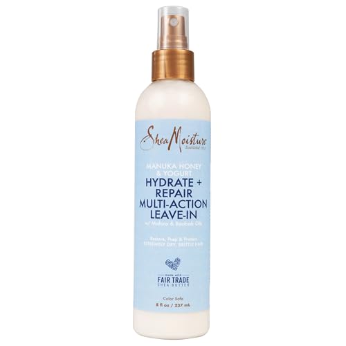 SheaMoisture Multi-Action Leave-In Conditioner Manuka Honey And Yogurt For Damaged Hair Sulfate Free Conditioner Spray 8 Oz,(Pack of 2)