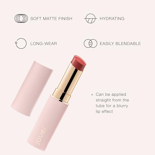 Jouer Demi-Matte Lip Balm - Fall Winter Collection Tinted Lip Color - Long Lasting Hydrating Berry Tones with Jojoba Oil & Shea Butter - Holiday Season Beauty