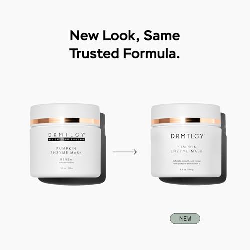DRMTLGY Pumpkin Enzyme Face Mask 2-Pack - Gentle Exfoliating & Hydrating, 5.5 oz Each