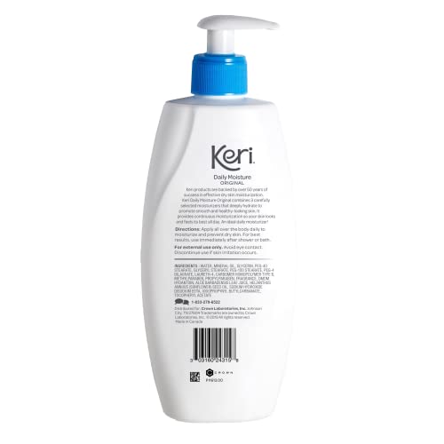 Keri Whole Body Therapy Original, Continuous Moisturization, 3 Essential Moisturizers (Vitamin E, Aloe and Sunflower Seed Oil), 15 oz Pump (Pack of 2)