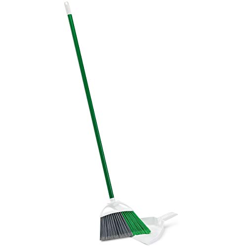 Commercial Angle Broom with Dustpan - 11-Inch Wide, Steel Handle, Pack of 4