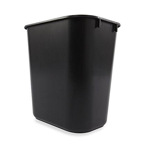3.25-Gallon Black Wastebasket Pack of 12 - Heavy-Duty Plastic Trash Bins