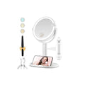 Makeup Mirror with Lights, Double Sided 1x/30x Magnifying Mirror with Light, Rechargeable 3 Color Lights and Adjustable Brightness, 360¡Æ Rotation Detachable Comes with Tweezer(White-30X)