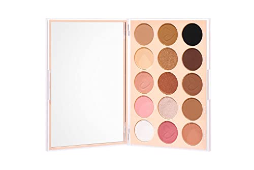 NUDEX Eyeshadow Palette with 15 Nude Shimmer and Matte Colors - Built-in Mirror - Travel Friendly - Variation: NUDEX Shadow Palette