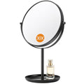 DECLUTTR 8-Inch 30X Magnifying Makeup Mirror with Stand, 15" Length, Double-Sided Metal Vanity for Bathroom & Travel, Black