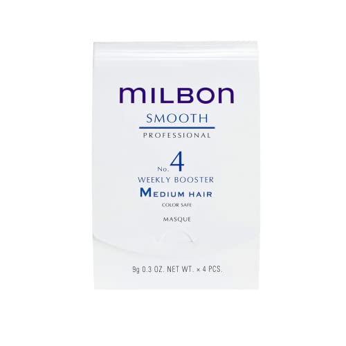Milbon Signature Smooth No.4 Weekly Hair Treatment Booster for Medium Hair - 4 Vials