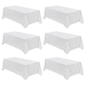 VidaFete 6 Pack White Rectangle Tablecloth 90x156 Inch for 6ft & 8ft Tables