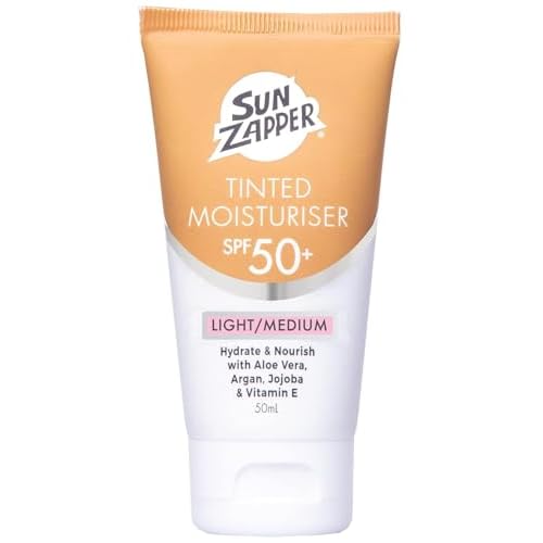 Sun Zapper BB Cream Tinted Moisturizer Sunscreen SPF 50+ Light Medium ? Face Sunscreen with Kakadu Plum and Jojoba Oil, Broad Spectrum UV Protection, Botanical Oils, 50mL (1.69 oz), Australian Made