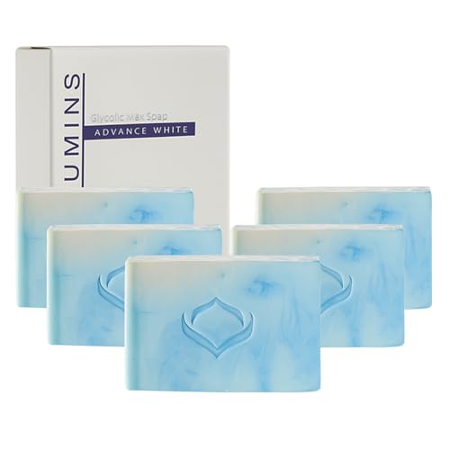 Relumins Glycolic Acid Soap Bar with Aloe and Salicylic Acid ? Gentle AHA Mild Peel for Smoother, Soothing Skin | Self-Care Exfoliating Bar Soap with Professional Spa Formula, 135g x 5 Bars