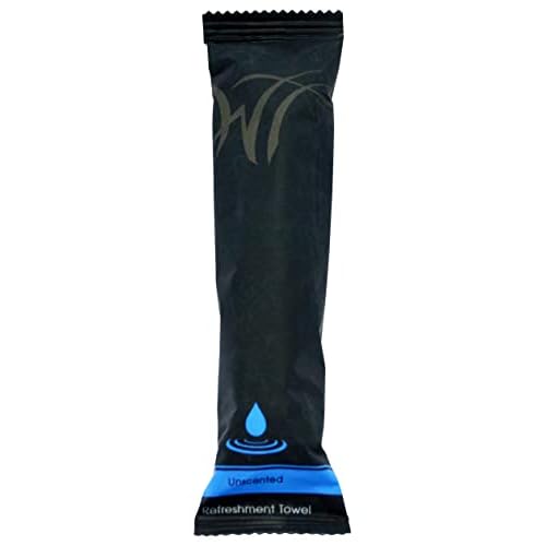 White Towel Services 10" x 10" inch Moist Cotton Towel Individually Wrapped - Unscented (Case of 50)