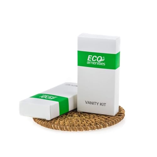 ECO amenities Cotton Rounds Travel Set - Individually Wrapped Cotton Swabs - Disposable Nail File Kit - Bulk Hotel Vanity Kit - 500-Piece Set, White (Pack of 2)