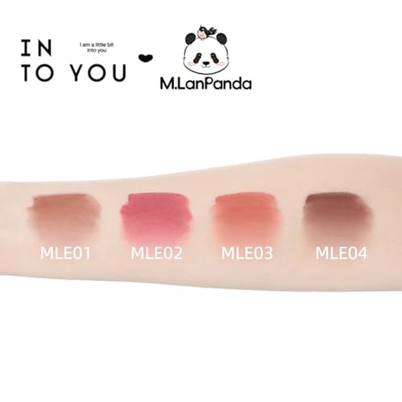 INTO YOU x M.Lan Panda Matte Lipstick, Super Stay Waterproof Long Lasting Lip Mud for Women, High Impact Lip color With Lightweight Clay Texture, Dual-use for Lips and Cheek, MLE03