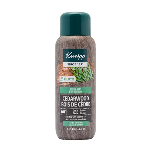 Kneipp Cedarwood & Juniper Aromatherapy Bubble Bath for Men - Vegan, Sulfate-Free, 13.5 fl oz