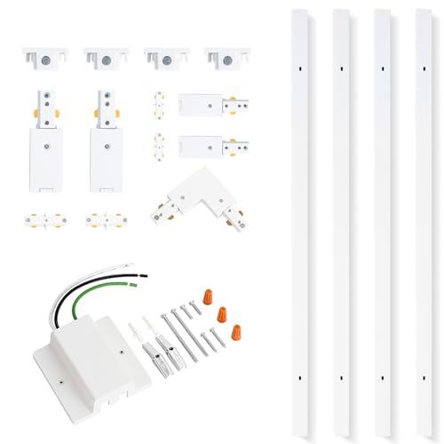 13FT H Track Lighting Rails Kit with Canopy Connectors for Adjustable Home Lighting