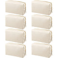 Dunzy Medium Beige Waterproof PU Leather Cosmetic Bag - 8 Pack