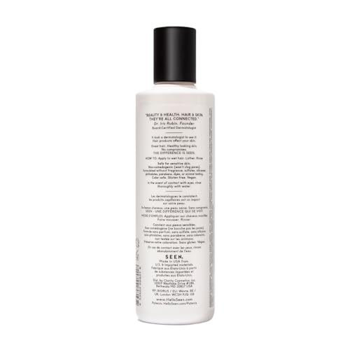 SEEN Fragrance-Free Shampoo for Sensitive Skin – 8.6 Fl Oz, Non-Comedogenic, Dermatologist-Developed
