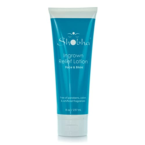 Shobha Ingrown Relief Lotion ? One-Step Ingrown Hair Treatment ? Post Waxing Hair Bump Remover - Skin Care Product for After Face, Body and Bikini Hair Removal, 8 oz