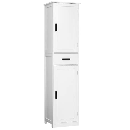 Tall Bathroom Cabinet - White, 67 Inch Storage Closet with 4 Shelves & 2 Doors
