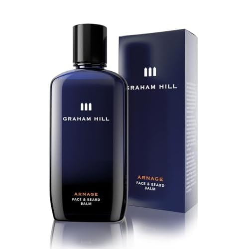 Graham Hill Arnage Soothing & Refreshing Face and Beard Balm for Men, 200ml - Men's Face Moisturizer, Vegan Beard Moisturiser for Men with Panthenol, Jojoba Oil & American Cuckoo Flower