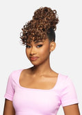 Wavy Bun & Side Bang Hairpiece - 99J Red Burgundy Wine, Heat-Resistant Faux Fiber