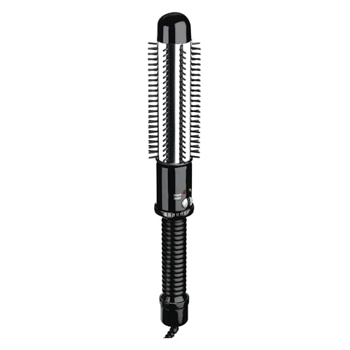 Conair Curling Iron Brush 1.25 Inch Instant Heat Nylon Bristles Black