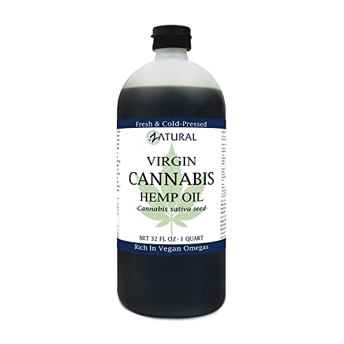 Zatural 100% Pure Hemp Seed Oil - Food Grade & Cold Pressed - Virgin Hemp Oil for Cooking, Smoothies, and Salads (32 Fl Oz)