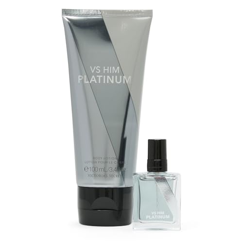 Victoria's Secret Platinum Mini Fragrance Duo Gift Set - Cologne & Travel Lotion - 2 Fl Oz