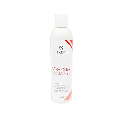 8 Oz Cuccio Pro Ultra Clear Monomer for Durable Clear Nails - Prevents Yellowing