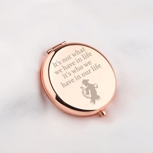 WUSUANED Cartoon Tigger Pocket Mirror It¡¯s Not What We Have in Life It¡¯s Who We Have in Our Life Jewelry Cartoon Movie Fans Gifts Tigger Lover Gift (Tigger Mirror 2)