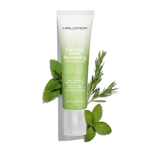 HALOVIDA Herbal Scalp Scrub for Dandruff & Hair Volume - Exfoliating Treatment