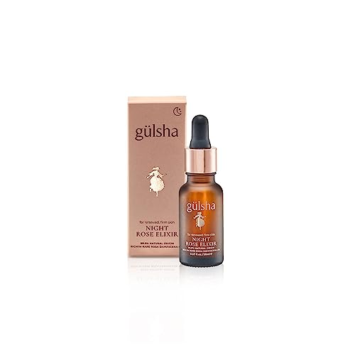 Gülsha Regenerative Night Rose Elixir – Anti-Aging Face Serum with Hyaluronic Acid & Peptides, 0.61 fl oz