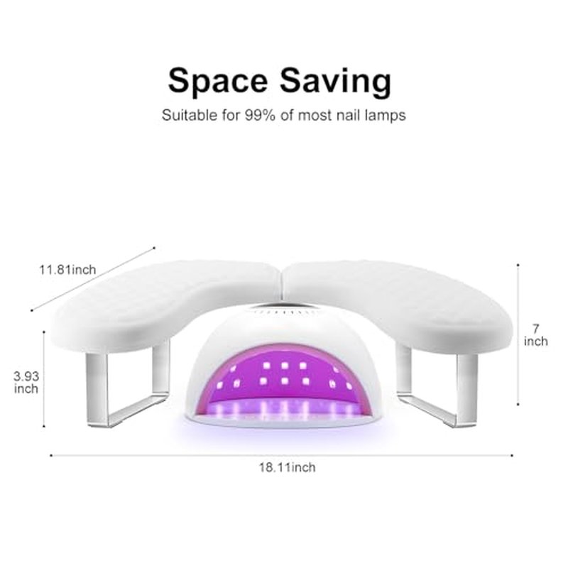Arm Rest for Nails Tech,U Shape Comfortable Nail Arm Rest Pillow Cushion,Detachable Manicure Hand Rest Holder with Anti-slip Legs,Memory Foam(White)