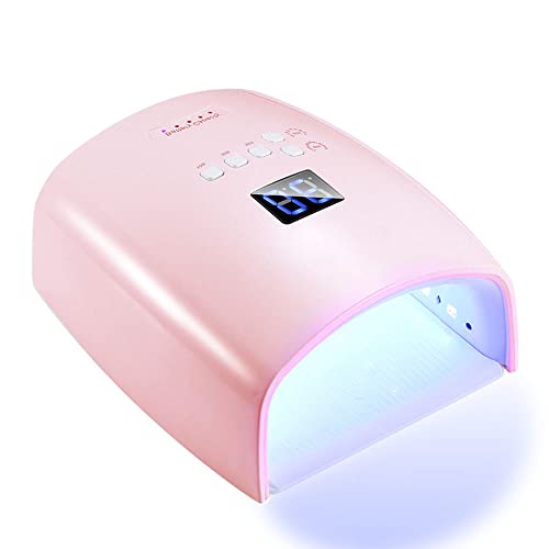Pink Cordless UV LED Nail Lamp - Rechargeable Manicure Dryer with Smart Sensor